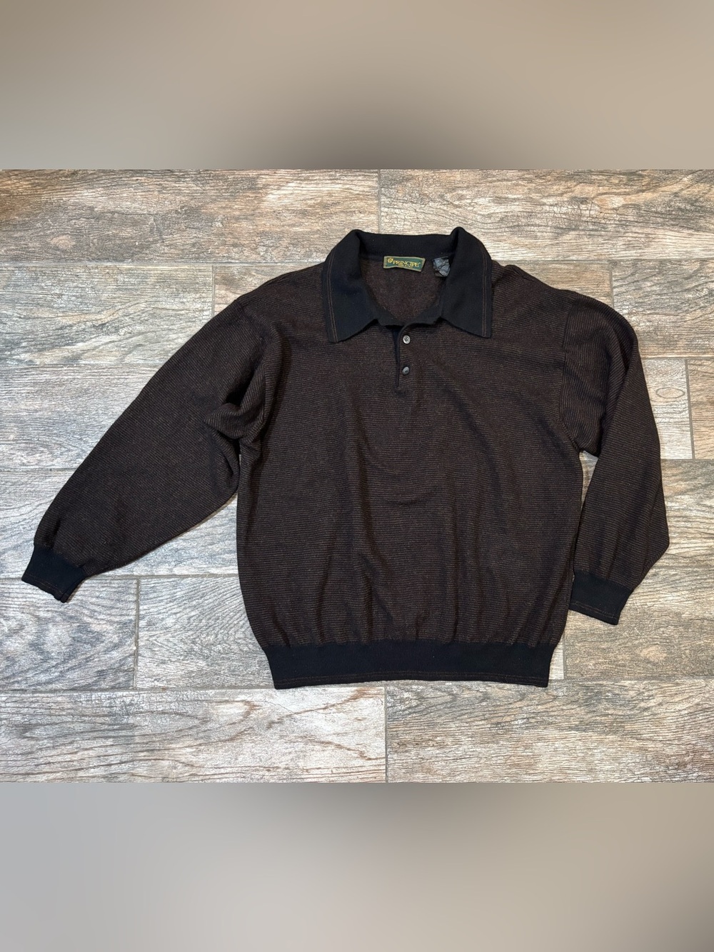 PRINCIPE - Brown Collared Men's Sweater - Classic Style